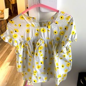 Zara sunflower printed blouse